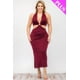 thumbnail image 5 of Saronite Vestido Midi con Escote Halter, Corte Entallado, Espalda con Lazo Doble y Abertura en el Muslo, Color Burdeos (Talla Grande para Mujer), 5 of 5
