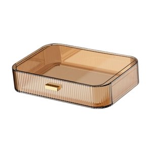 Bothyi - Exhibición Del Sostenedor Del Almacenamiento De Los Cosméticos De Escritorio De Lujo Para El Marrón De La Encimera Del Hogar Del Dormitorio