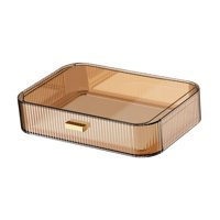 Bothyi - Exhibición Del Sostenedor Del Almacenamiento De Los Cosméticos De Escritorio De Lujo Para El Marrón De La Encimera Del Hogar Del Dormitorio