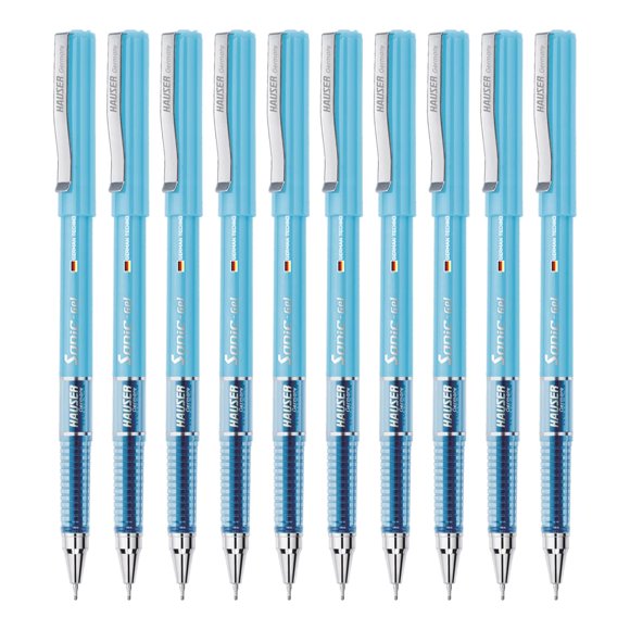 Set de 10 bolígrafos de gel HAUSER Sonic 0.5 mm tinta azul