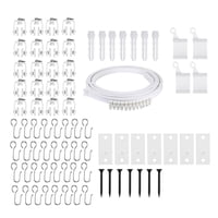 Magideal - Juego De Rieles Para Cortina De Techo Soportes De Montaje Rodillos Ganchos Accesorios De Montaje Para Baño Sala De Estar Balcón Separador De Ambientes , 400Cm
