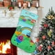 thumbnail image 1 of Los Kiboomers Tema: Calcetines de Navidad, fino lino blanco para colgar en escaleras y chimenea, decoración navideña para el hogar, regalo de Navidad. 45cm × 32cm, 1 of 5