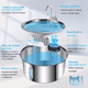 thumbnail image 2 of Fuente de agua para gatos acero inoxidable con ventana 3.2L, 2 of 3