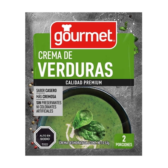 Crema De Verduras Premium (2 Porciones) Sobre 53 g Gourmet