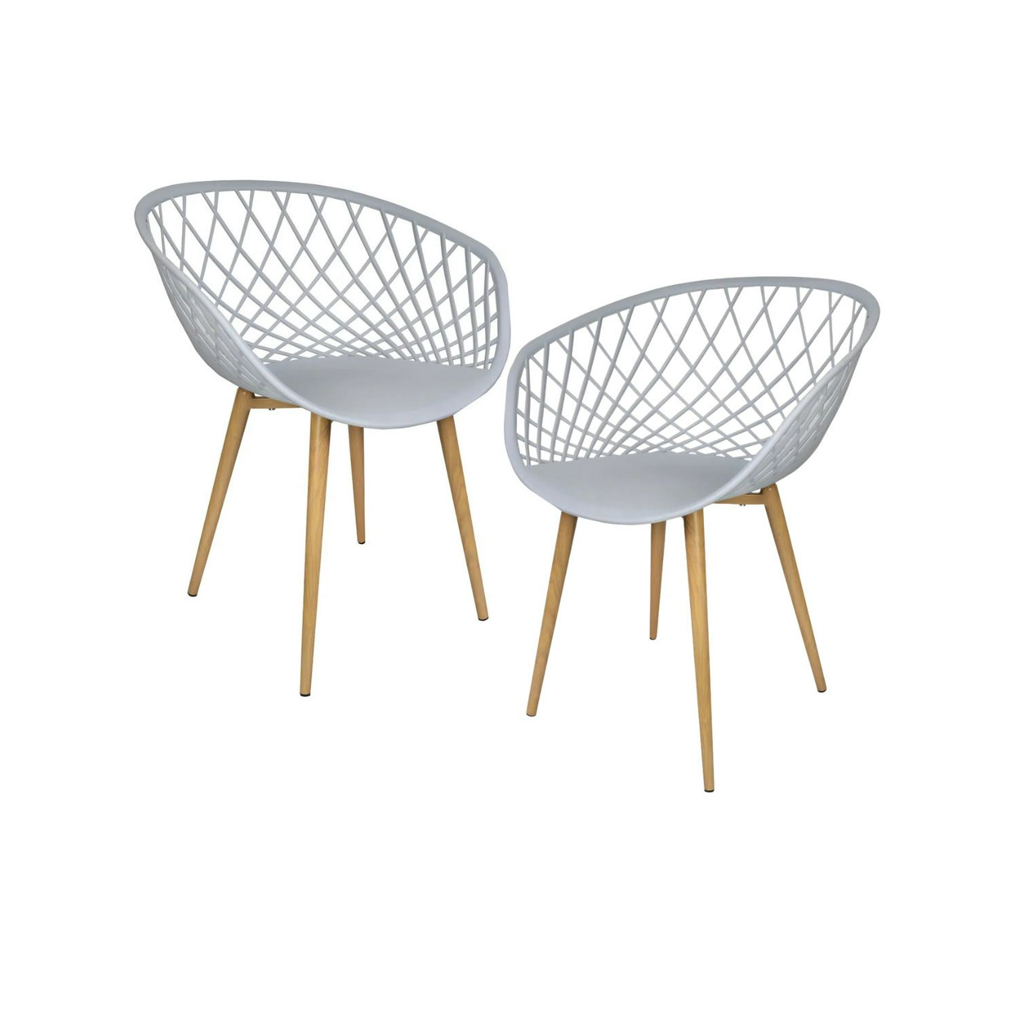 Habita2 Chile - Pack 2 Sitiales Butaca Mesh Polipropileno Para Living O Terraza - Gris