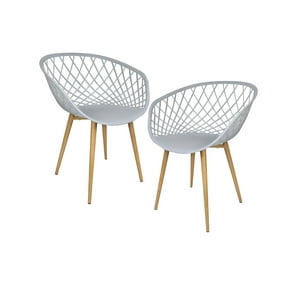 Habita2 Chile - Pack 2 Sitiales Butaca Mesh Polipropileno Para Living O Terraza - Gris