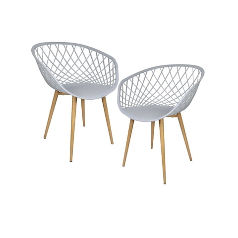 Habita2 Chile - Pack 2 Sitiales Butaca Mesh Polipropileno Para Living O Terraza - Gris