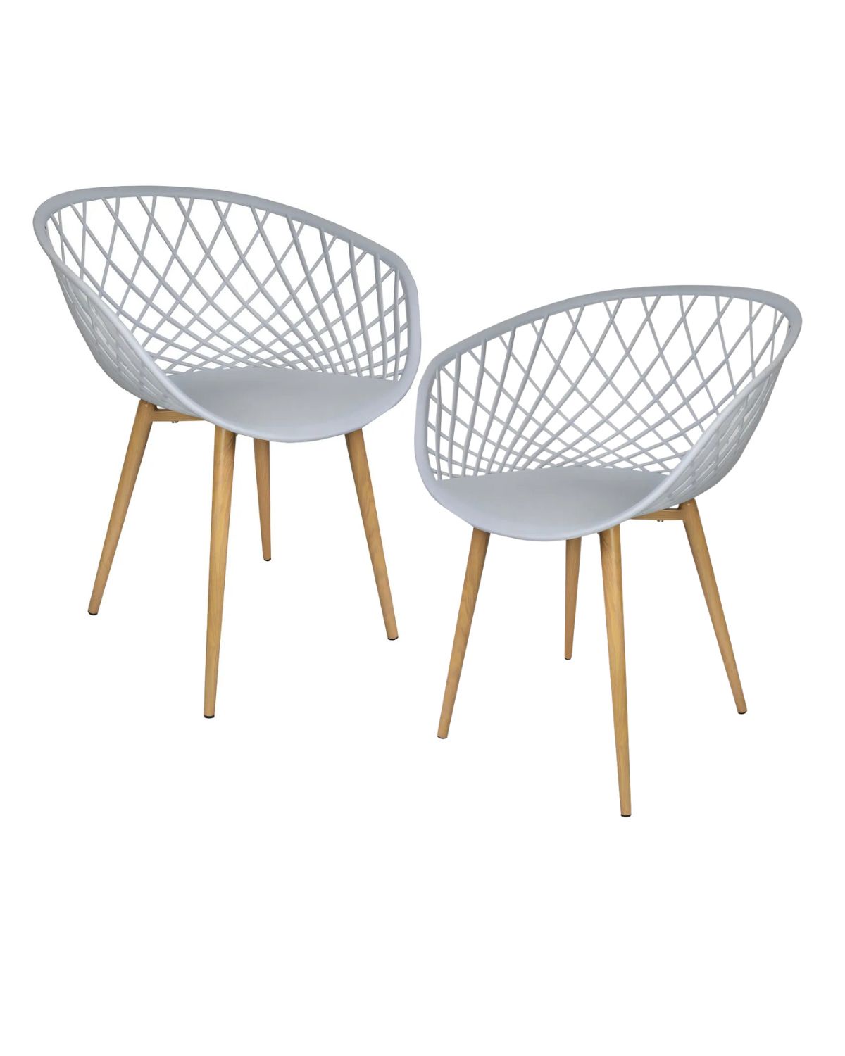 Habita2 Chile - Pack 2 Sitiales Butaca Mesh Polipropileno Para Living O Terraza - Gris