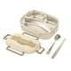 thumbnail image 4 of Bento Box Contenedor De Almuerzo Moderno De Gran Capacidad De 1 L Para Picnic Oficina Camping Beige, 4 of 5