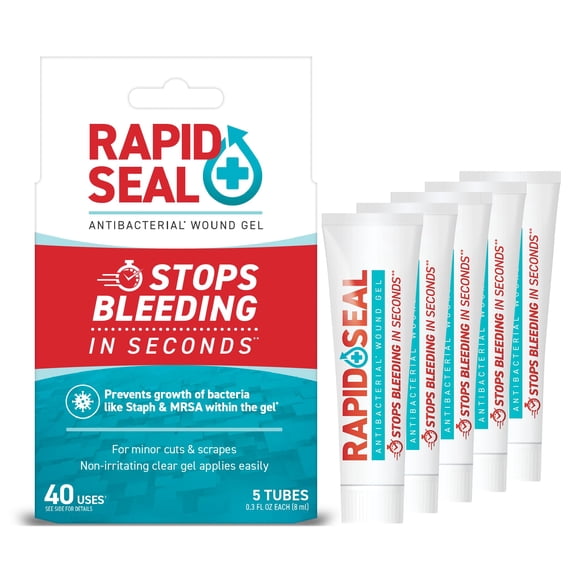 El gel Rapid-Seal para heridas detiene el sangrado en cuestión de segundos (5 tubos)