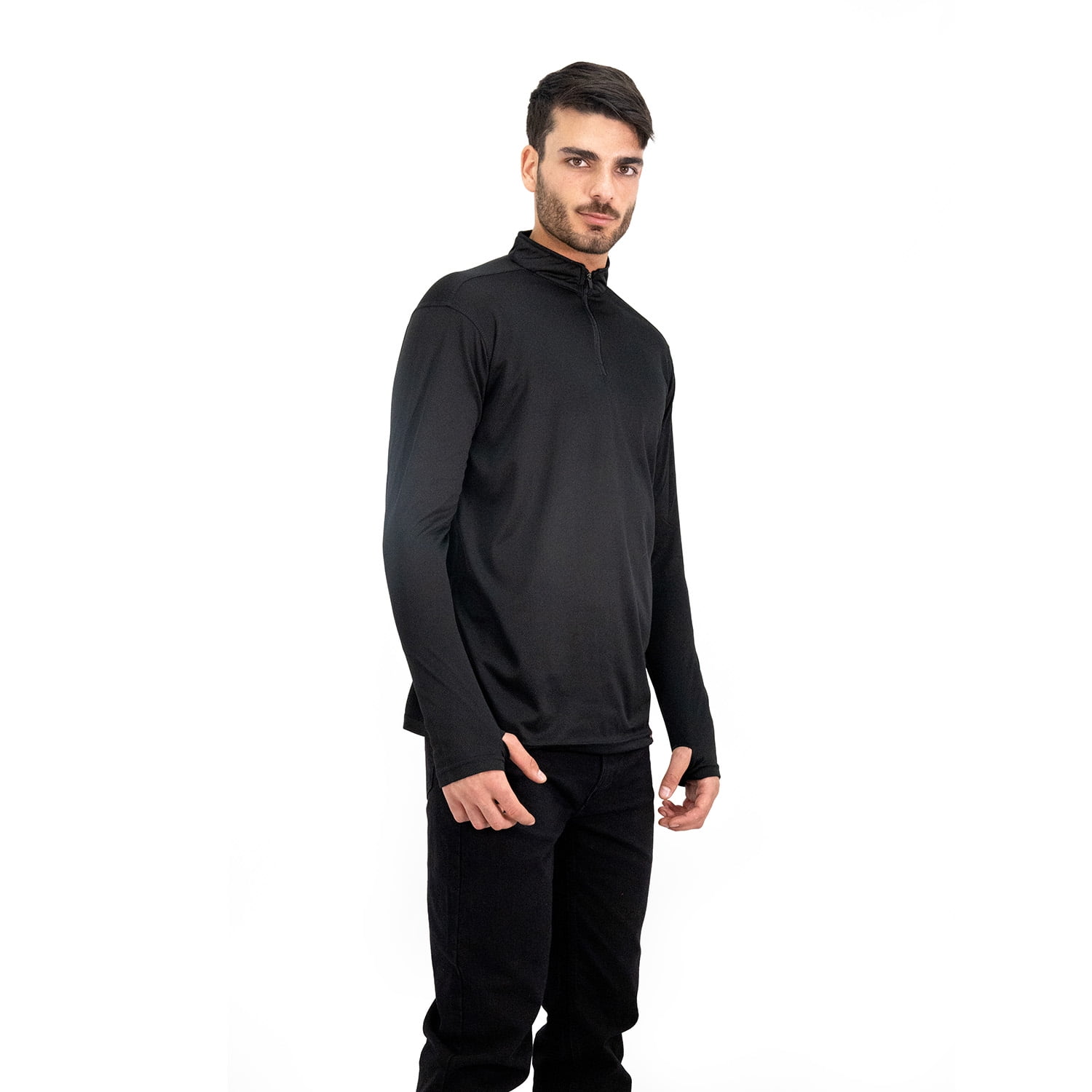 Polera Quebec Half-zip Negro Hombre