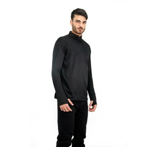 Polera Quebec Half-Zip Negro Hombre