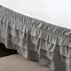 thumbnail image 2 of suxuMhao Falda para Cama de 4 Capas, Falda para Cama con Volantes Falda Elástica para Cama Falda Envolvente para Cama, Tamaño Queen 59 X 78+18 Pulgadas, Falda Gris para Cama Queen, Volante Antipolvo, 2 of 3