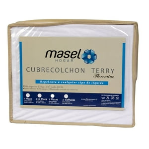 Masel - Cubre Colchón Terry Repelente Al Agua 1,5Pl