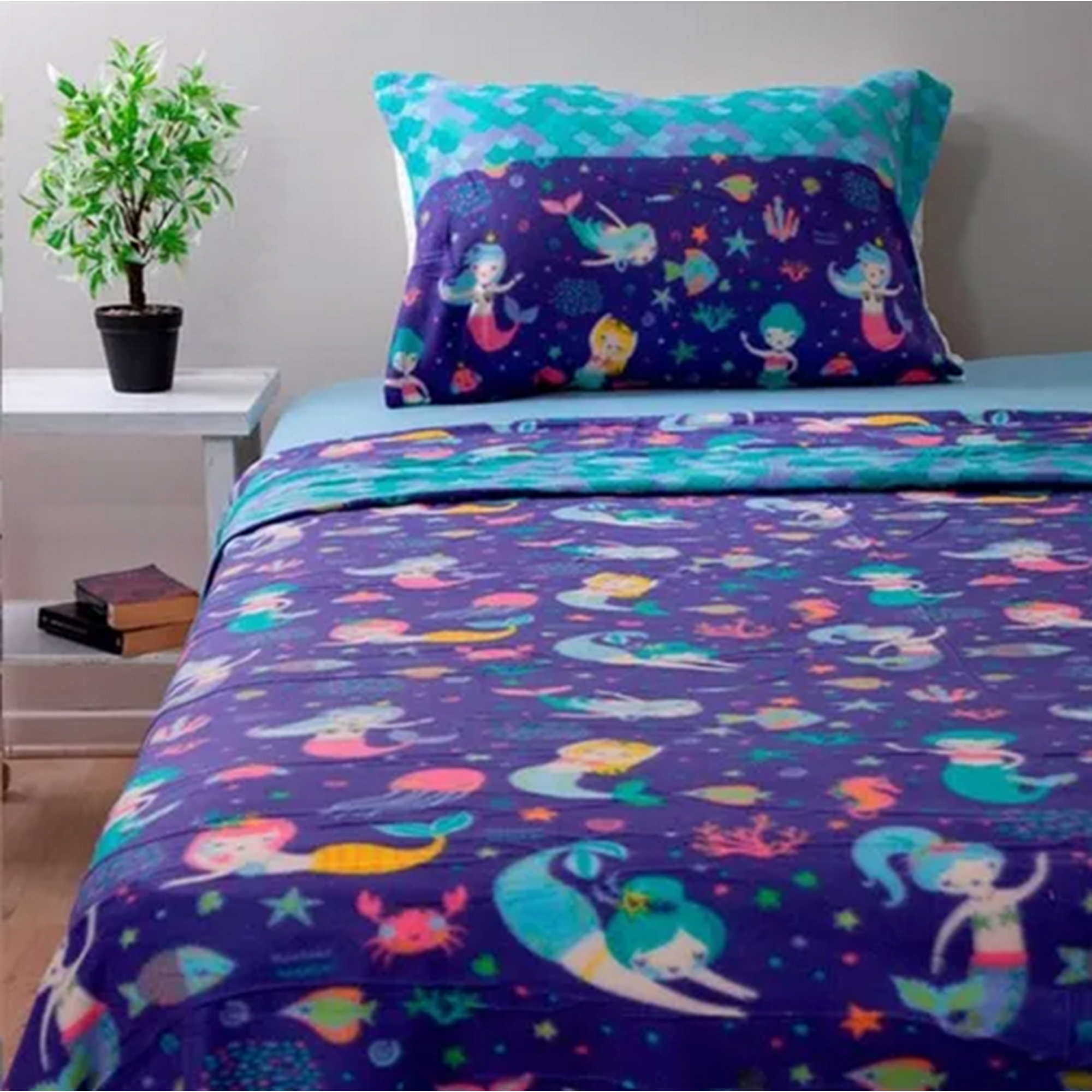 Genérico - Sabanas Infantiles Polar 1.5 Plaza Doral Color Violeta