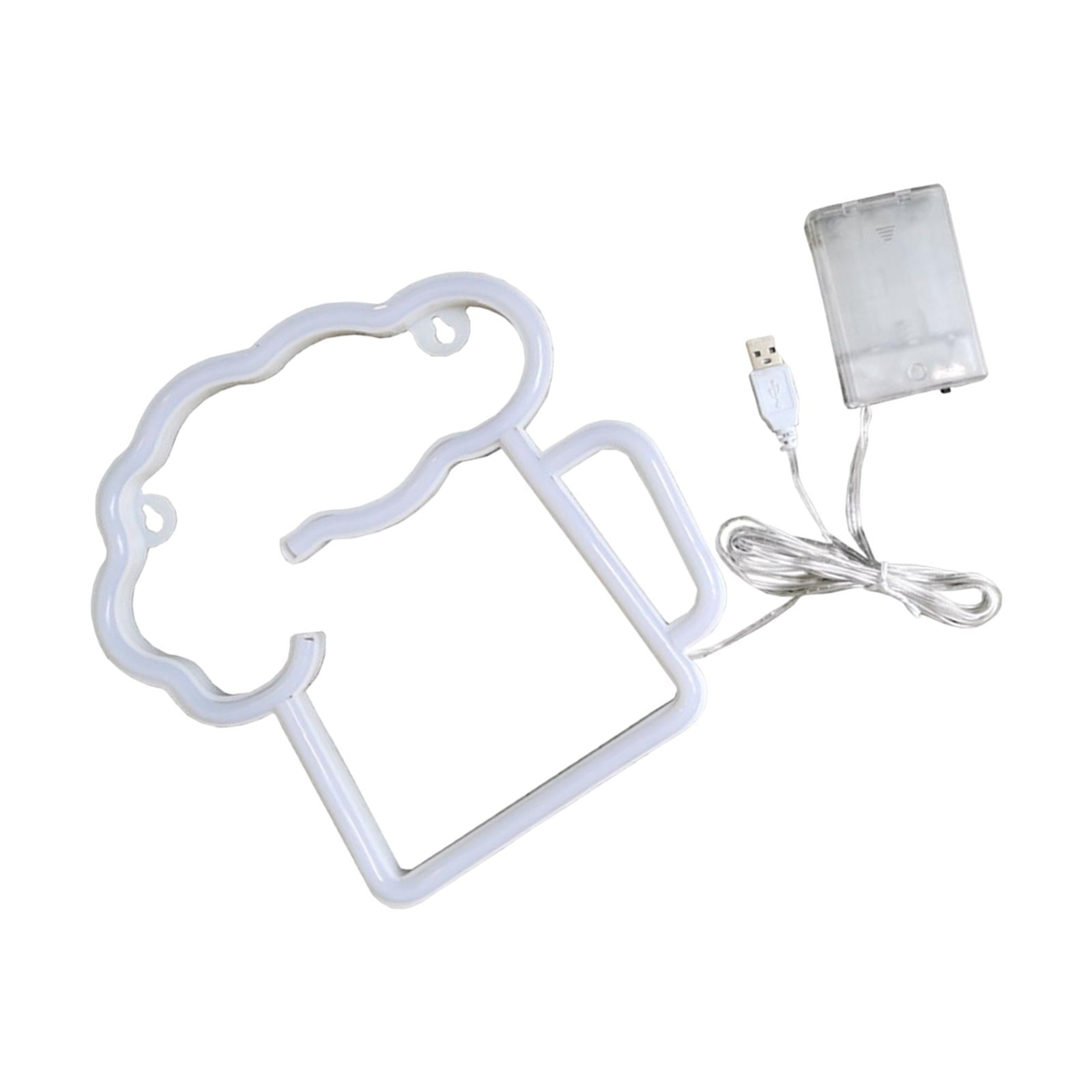 Magideal - Señal De Lámpara De De Cerveza De Barril, Luces Led De Para Colgar En La Pared, Diseño Usb, Iluminación Decorativa Para Interiores, Vacacion