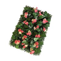 Magideal - Panel De Pared De Césped Artificial Con Flores, Planta Artificial, Artesanías Florales, Panel De Pared De Flores Para Valla Al Aire Libre Del Día De S Rojo Champán