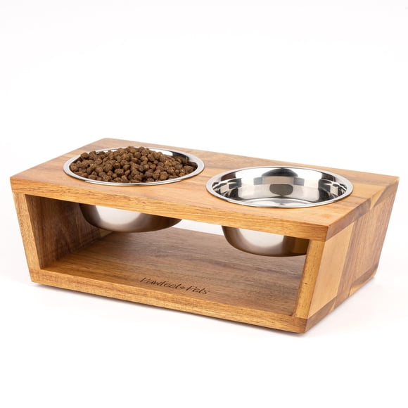 Juego de 2 tazones para perros Pawfect Pets 10 cm Acacia