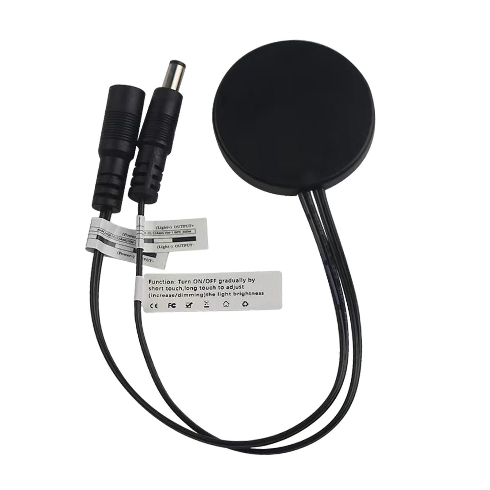 Magideal - Accesorios De Interruptor De Atenuación Táctil Led Ocultos, Piezas De Repuesto Portátiles Fáciles De Instalar, Interruptor De Lámpara Táctil De Panel Negro