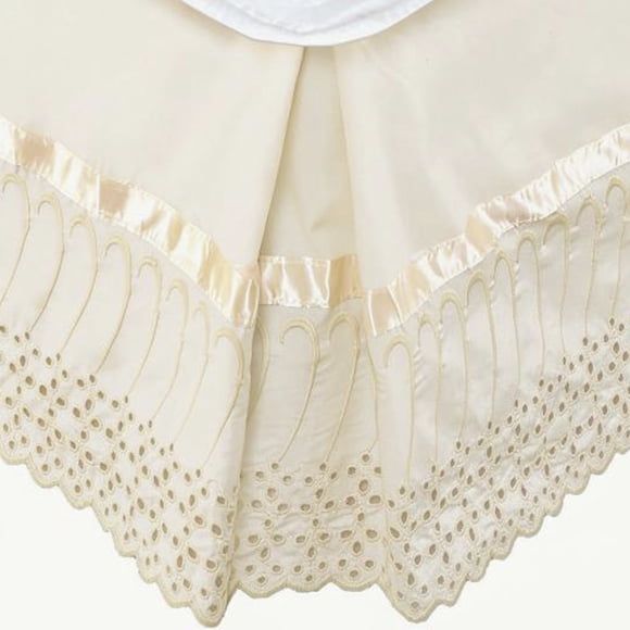 Faldón 144 Hilos Broderie Amanda 2 Plazas Crudo