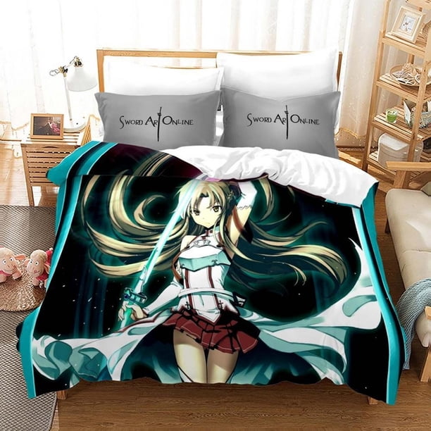 Sword Art Online Anime3 Quilt Duvet Cover Set Home Textiles Pillowcase 3-Piece Bedding Set