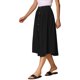 thumbnail image 4 of Falda Midi de Algodón INSPIRE CHIC para Mujer, Casual de Verano, con Botones Decorativos, Cintura Elástica, Falda Línea A con Bolsillo S Negro, 4 of 6