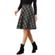 thumbnail image 4 of Falda corta de línea A con cintura elástica y diseño clásico de cuadros vintage para mujer para otoño e invierno en gris oscuro L, 4 of 6