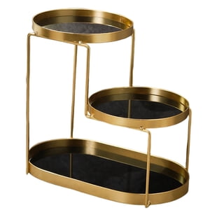 Bothyi - Bandeja De Cosméticos Para Baño, Organizador De Tocador De Tres Niveles Para Decoración De Baño, Color Negro