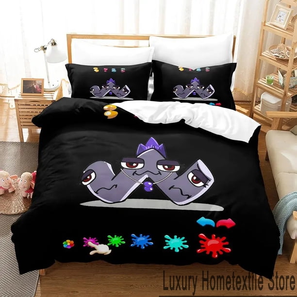 v1979 Bed Sheets Cartoon Alphabet Lore A-Z Bedding Set Boys Girls Twin Queen King Size Duvet Cover Pillowcase Bed boys Adult 3-Piece Bedding Set (1 Duvet Cover + 2 Pillow Shams) Bed Sheets ju1979