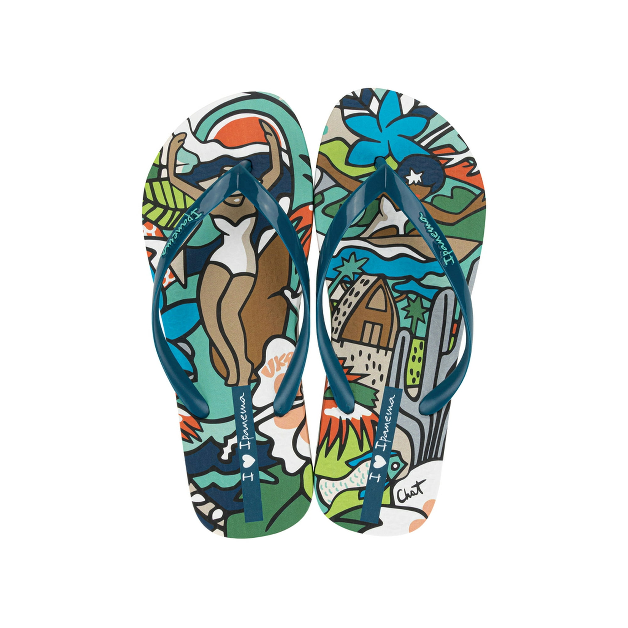 Sandalia Mujer Beige/azul Graffiti Ipanema