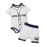 Magideal - Conjunto De Ropa Para Recién Nacido, Pantalones Cortos Deportivos Con Estampado Deportivo Para Bebé, Conjunto De Ropa Cómoda De Verano Para Regalos De 3 A 6 Meses