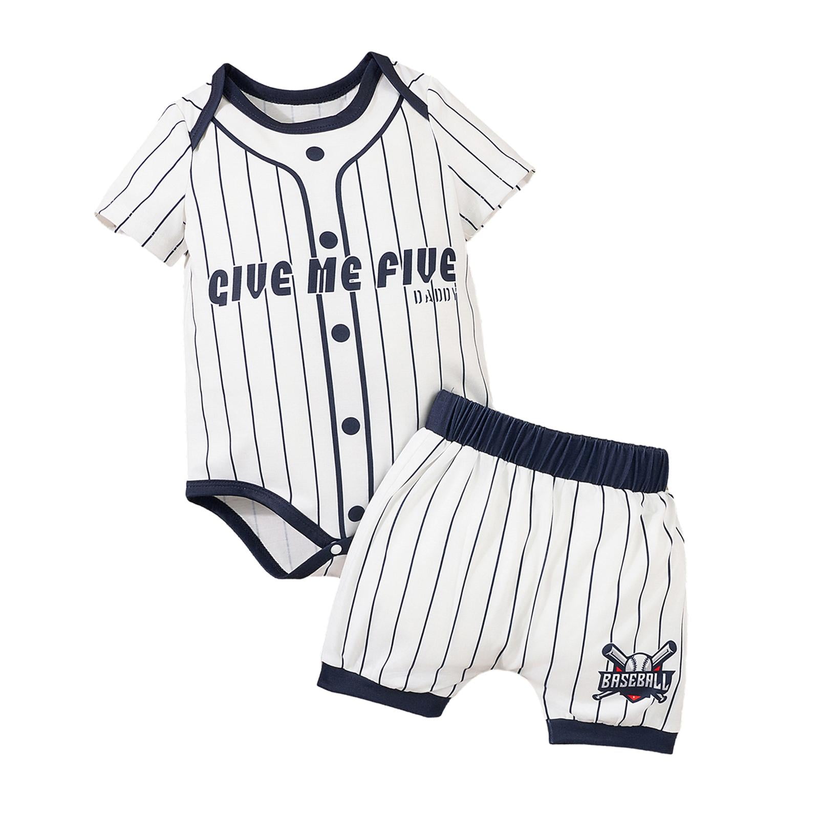 Magideal - Conjunto De Ropa Para Recién Nacido, Pantalones Cortos Deportivos Con Estampado Deportivo Para Bebé, Conjunto De Ropa Cómoda De Verano Para Regalos De 3 A 6 Meses