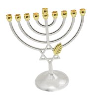 Magideal - Metal Hanukkah Candleholder Candelabros Oración Velas Votivas Velas Cónicas 9 Branch Menorah Candlestick Para Farmhouse Dinner Inauguración De La Casa