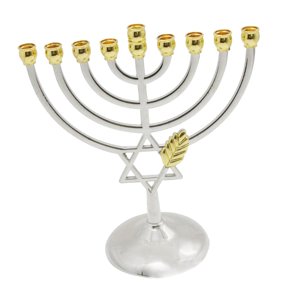 Magideal - Metal Hanukkah Candleholder Candelabros Oración Velas Votivas Velas Cónicas 9 Branch Menorah Candlestick Para Farmhouse Dinner Inauguración De La Casa