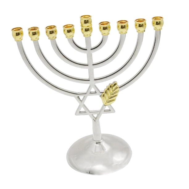 Metal Hanukkah Candleholder Candelabros Oración Velas votivas Velas cónicas 9 Branch Menorah Candlestick para Farmhouse Dinner Inauguración de la casa