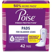 Almohadillas Para Incontinencia Poise 6 Drop Ultimate Absorbency, 42 Unidades