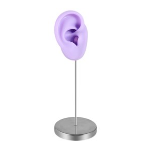 Ioensy - Organizador De Modelos De Orejas De Silicona Reutilizable Y Realista, Soporte Para Exhibición De Aretes, Morado, Derecha