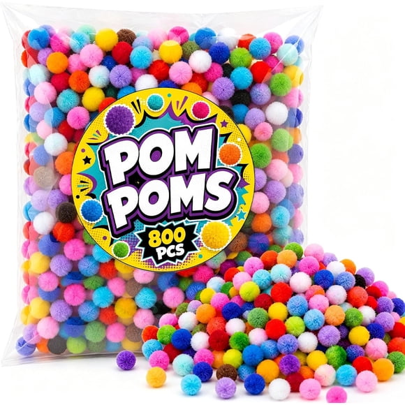 Pompones para Manualidades RAINFLOW 800 Piezas 0.5 In