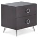 thumbnail image 1 of Acme Elms Mesita de noche de madera de 2 cajones, color espresso, 1 of 8