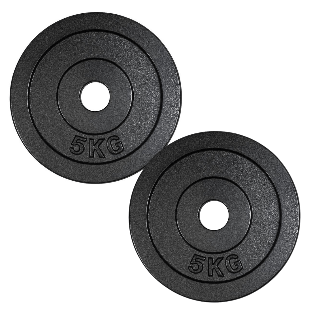 Linea Sport - Par De Discos De Hierro Preolímpicos 5 Kg C/U (Total 10 Kg)