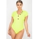 thumbnail image 1 of Saronite Body de Punto Acanalado con Cuello en V y Botones Basics, Color Lima Neón (para Mujer), 1 of 5