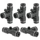 thumbnail image 1 of Uxcell 5Pcs 1/8" OD Conexiones de Empuje de Plástico en T 3 Vías Conexión de Tubo, 1 of 6