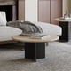 thumbnail image 3 of Mesa De Centro Doble Travertino Tono Wengue, 3 of 10