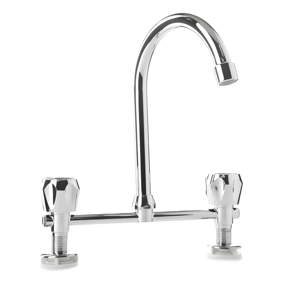 Llave Combinación Para Lavaplatos Color Plateado
