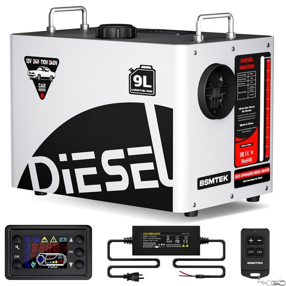 Calentador diésel BSMTEK 8KW 240V/110V/12V/24V 9L con mando a distancia