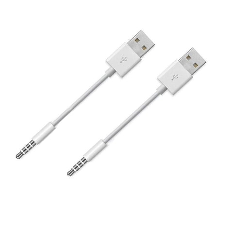 Amicable - Cable De Datos Usb De Reemplazo Para Cargador De Ipod Shuffle (Paquete De 2)