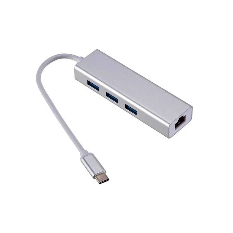 Irm - Hub Tipo-C Usb 2.0 3 Puertos + Rj45 Lan Ethernet