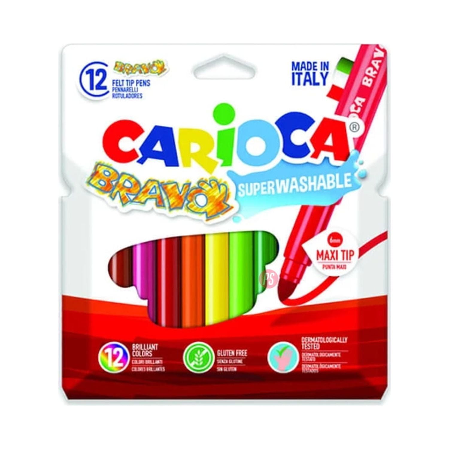 Carioca - Plumones Caja 12 Colores Bravo - Ps