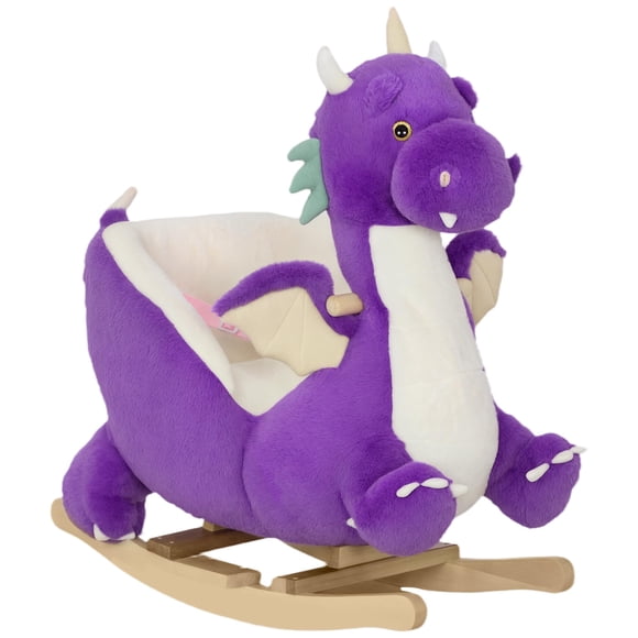 Caballito Mecedor de Peluche Dragón Qaba para Bebés con Cinturón de Seguridad