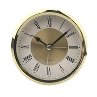 Magideal - Reloj Redondo Con Inserto, Mini Reloj Moderno Con Números Romanos De 3,5 Pulgadas Para Sala De Estar, Oficina, Dormitorio Y Escuela. Oro